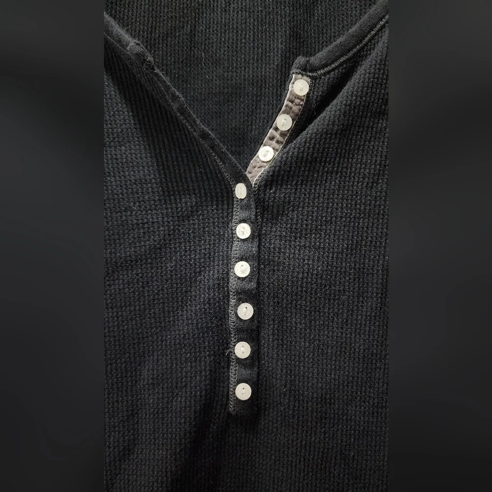 Aeropostale Stretch | long sleeve shirt | woman's XL | navy blue | Y2K | Preppy - Picture 4 of 5